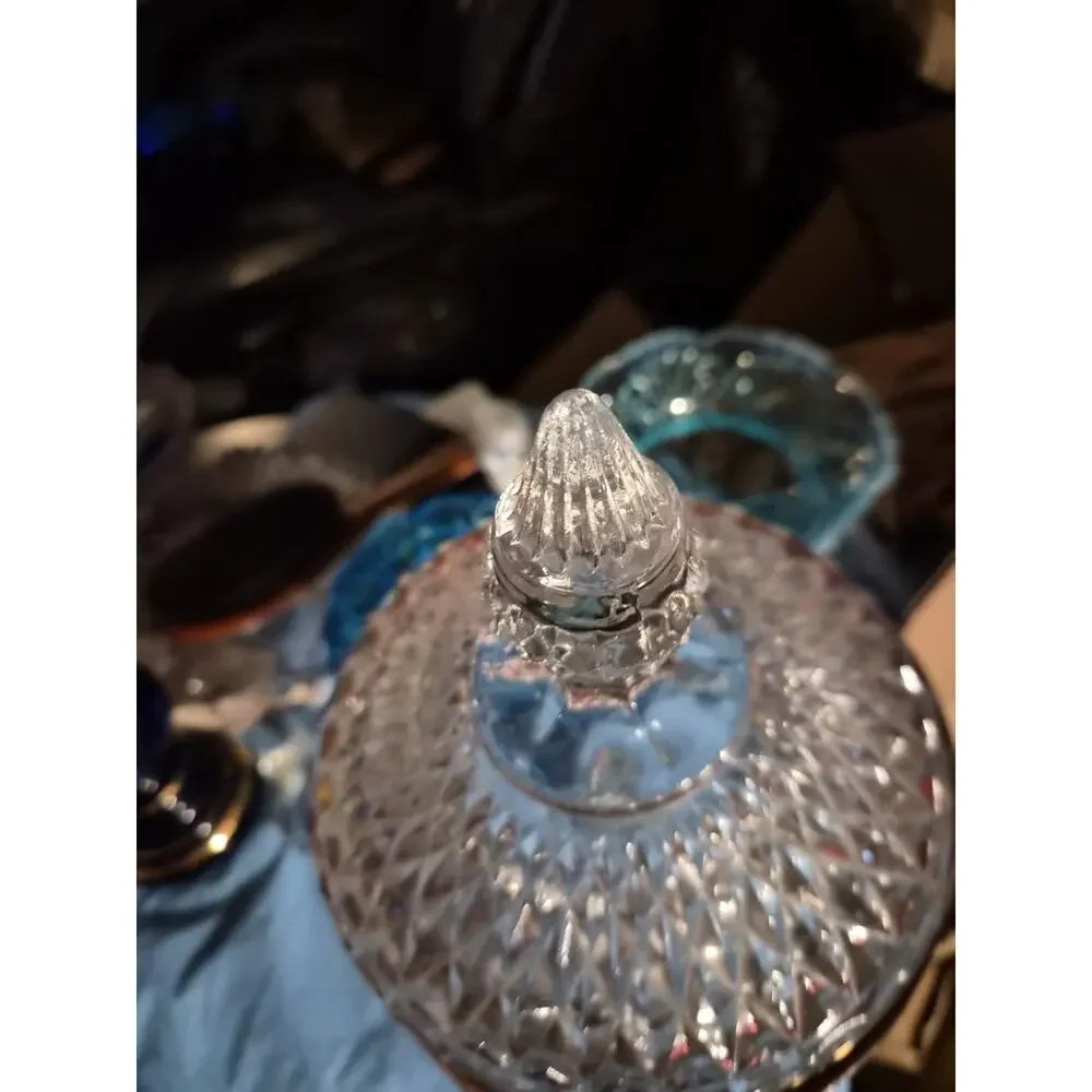 Vintage Indiana Glass Diamond Point Ruby Flash Band Around The Center Of Bowl